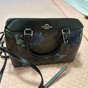 Coach Black and Blue Floral Women's Bag